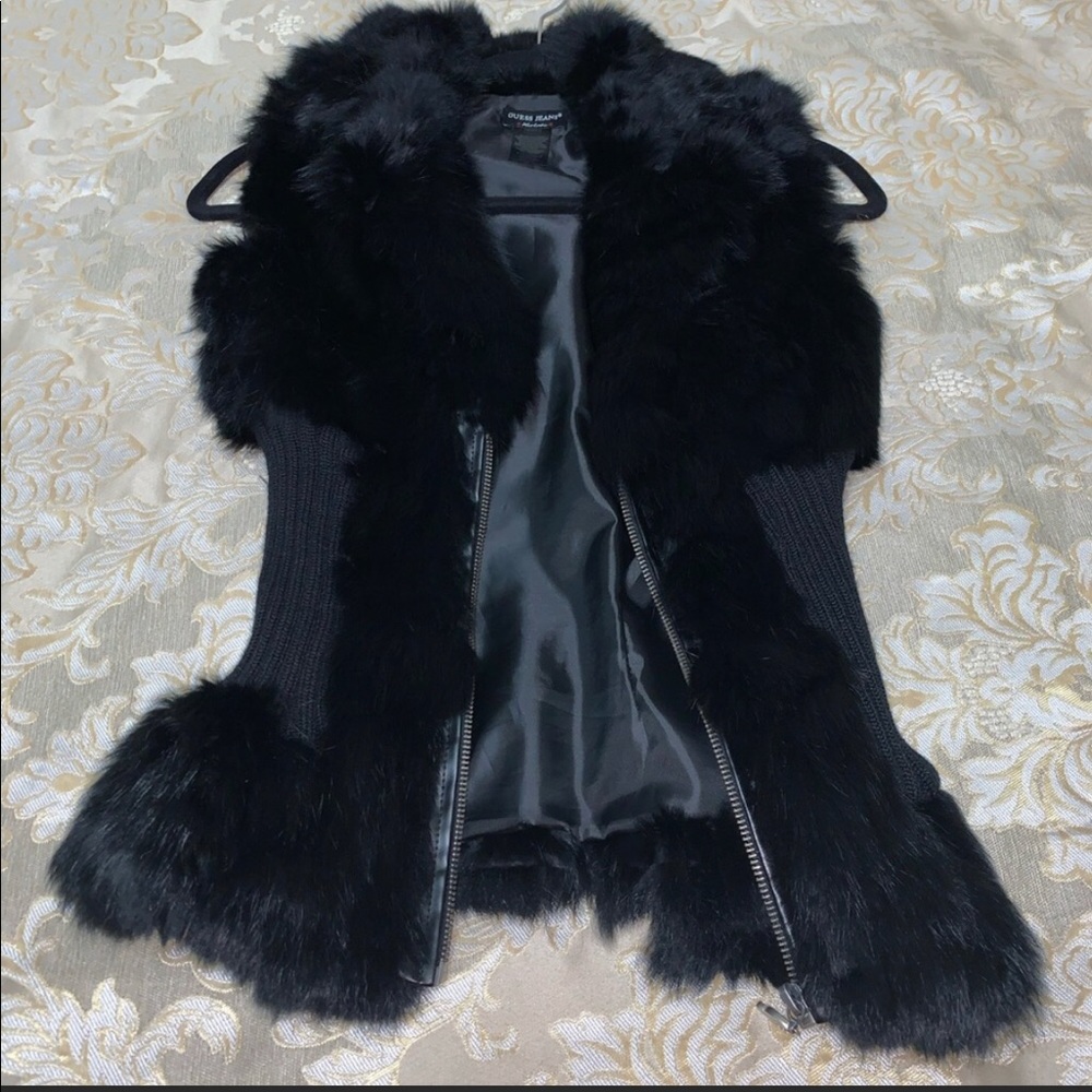 Like New, Guess real fur vest.